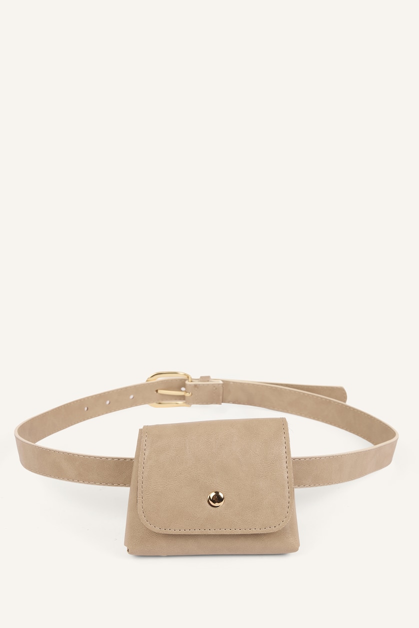 Women Vison Woman Oval Buckle Faux Leather