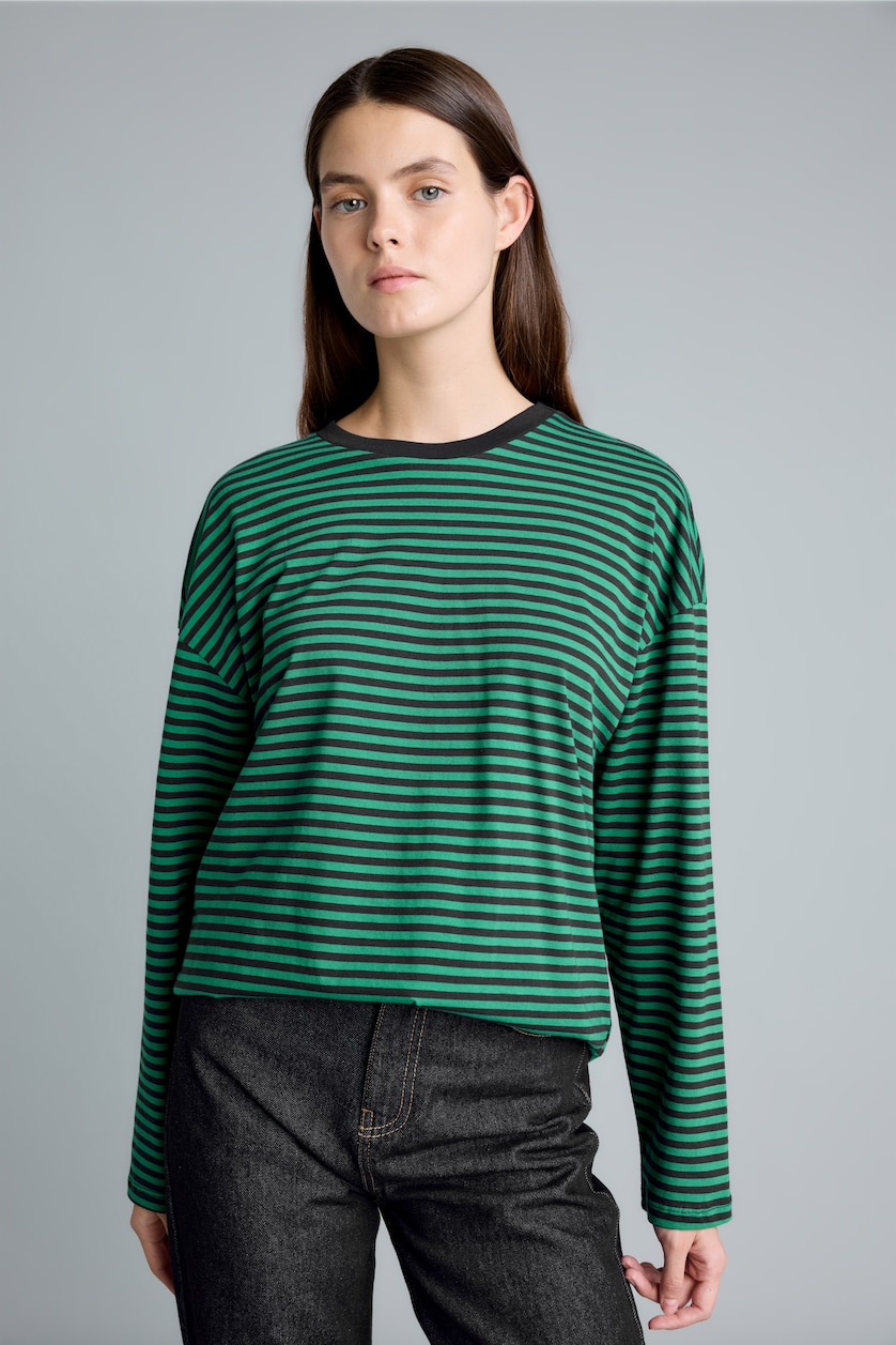 WOMAN NAVY Oversize Fit Long Sleeve T-Shirt