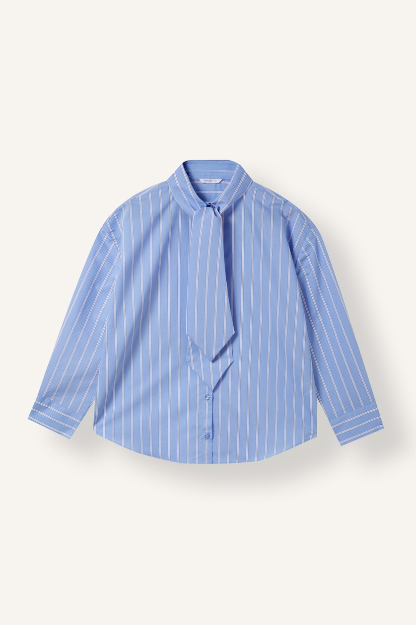 Women Blue Oversize Fit Poplin Long Sleeve Shirt