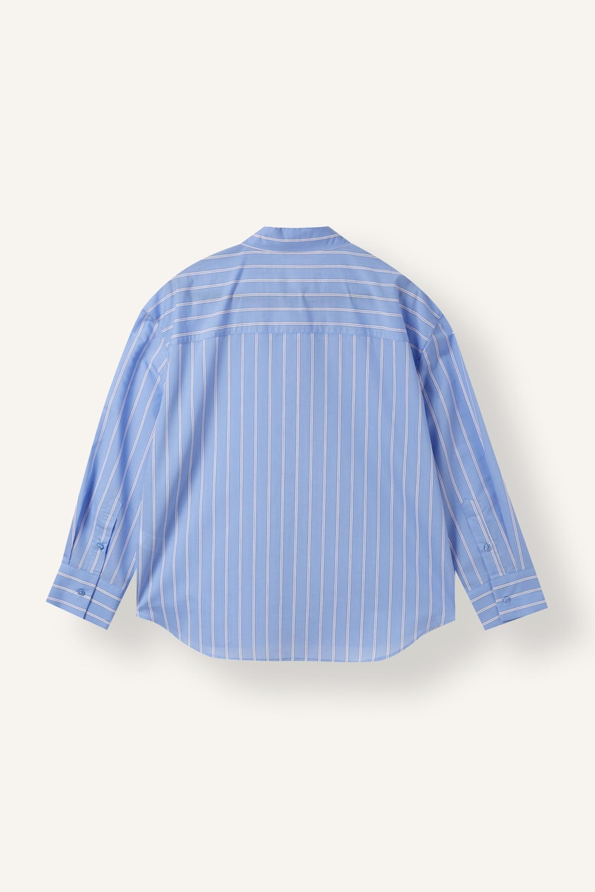 Women Blue Oversize Fit Poplin Long Sleeve Shirt