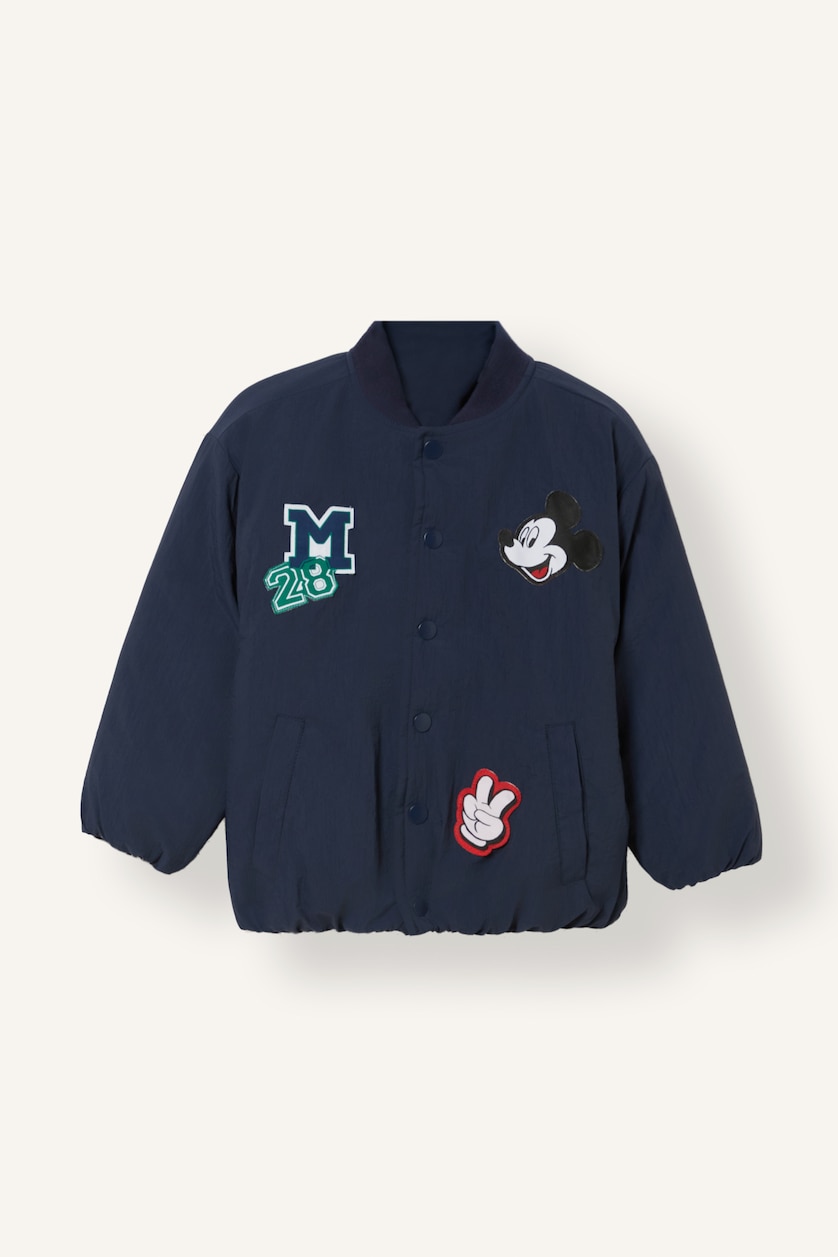 Erkek Bebek Lacivert Mickey Aplikeli Bomber Mont Erkek Bebek