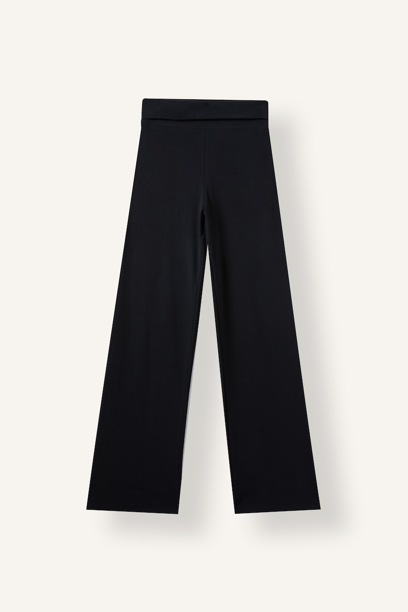 Women Black Flare Ribana Trousers