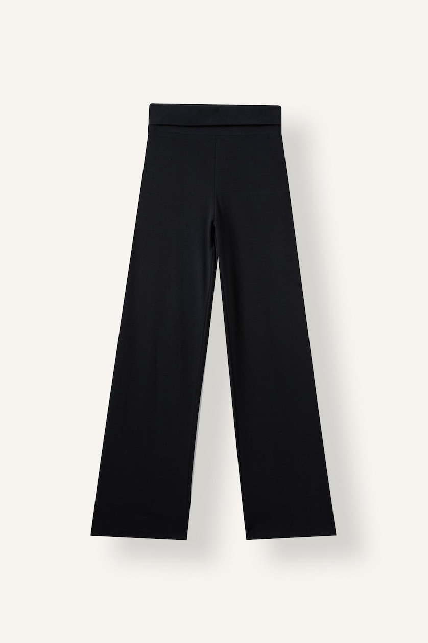 WOMAN Black Flare Ribana Trousers