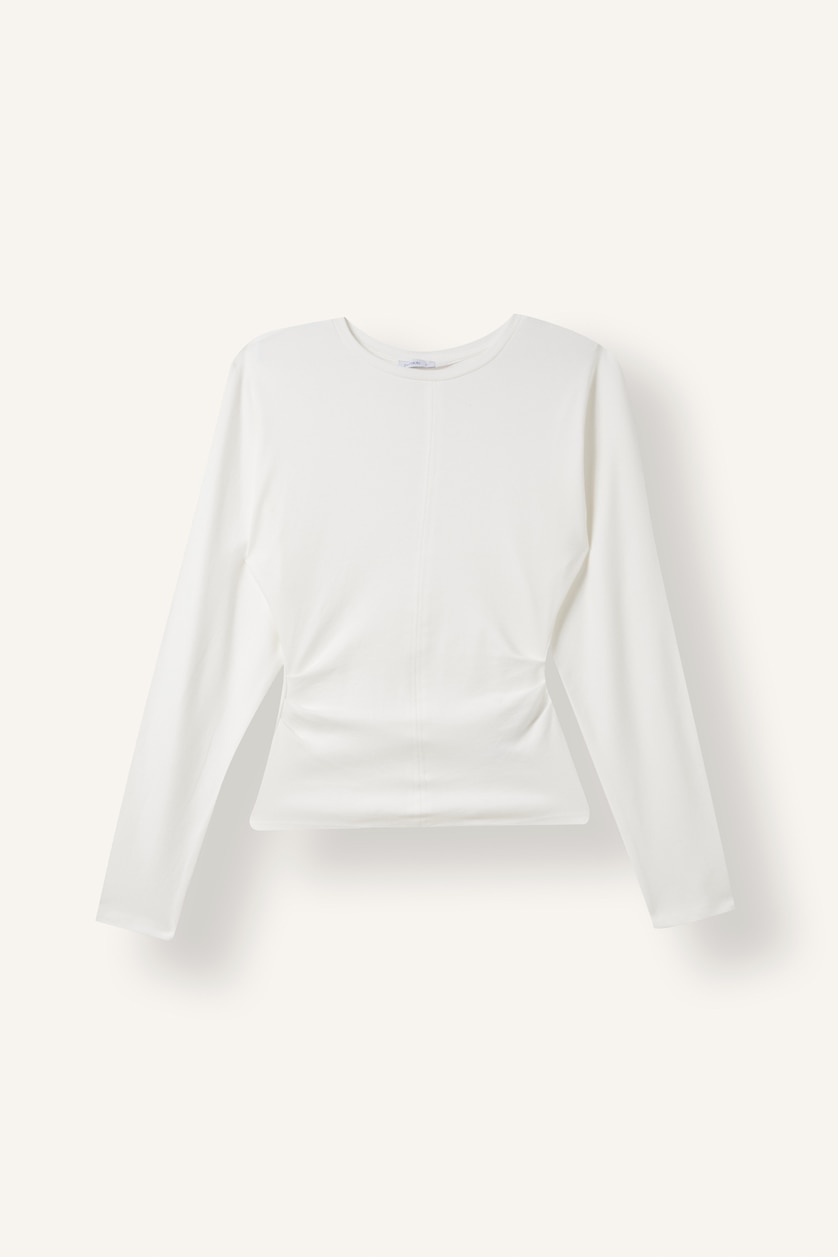 Women Ecru Slim Fit Long Sleeve T-Shirt