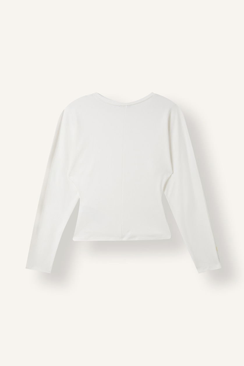 Women Ecru Slim Fit Long Sleeve T-Shirt