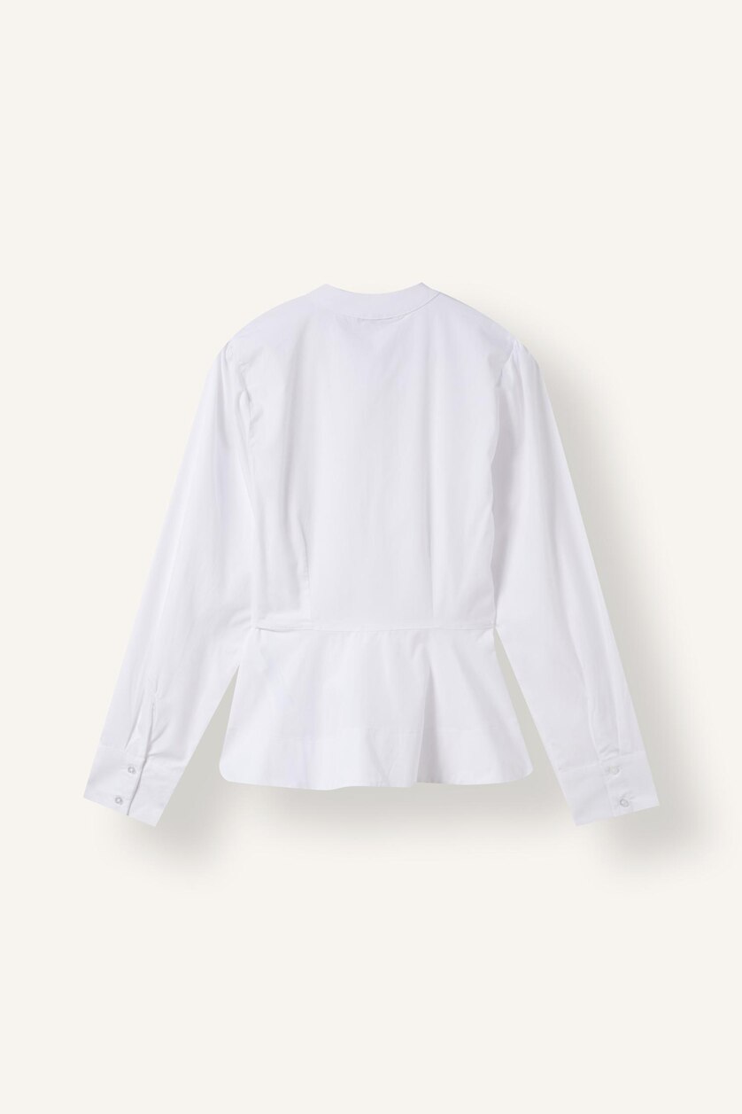 Kadın Beyaz Fitted Peplum Poplin Gömlek