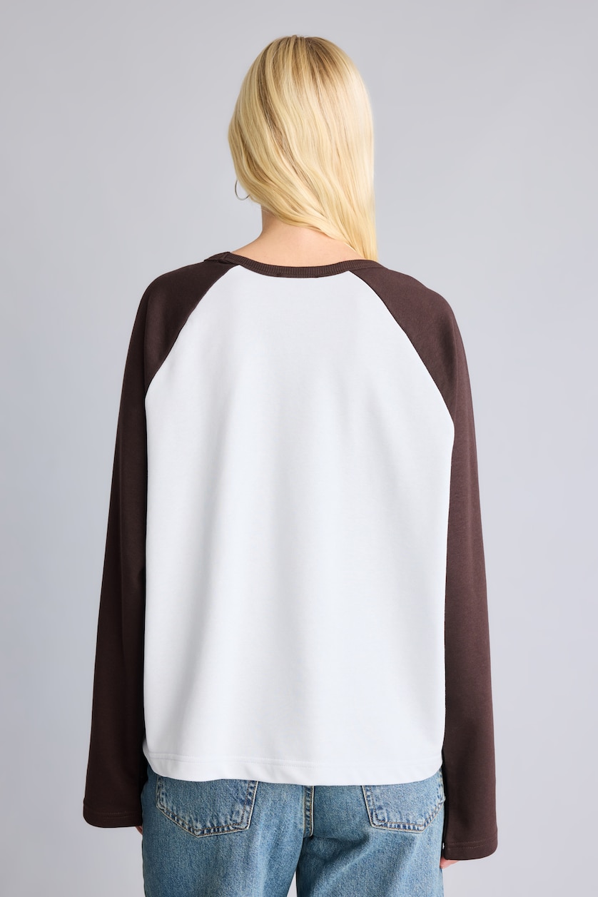 Woman Light Blue Loose Fit Long Sleeve T-Shirt