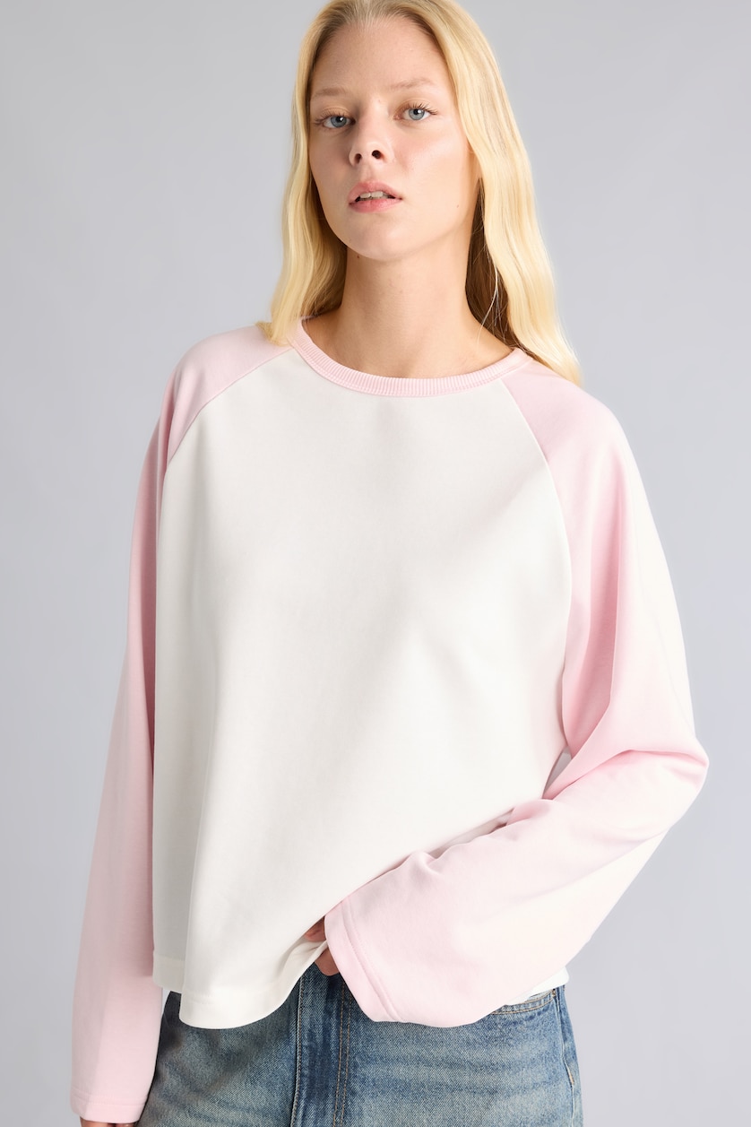 WOMAN White Loose Fit Long Sleeve T-Shirt