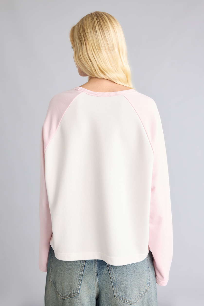 WOMAN White Loose Fit Long Sleeve T-Shirt