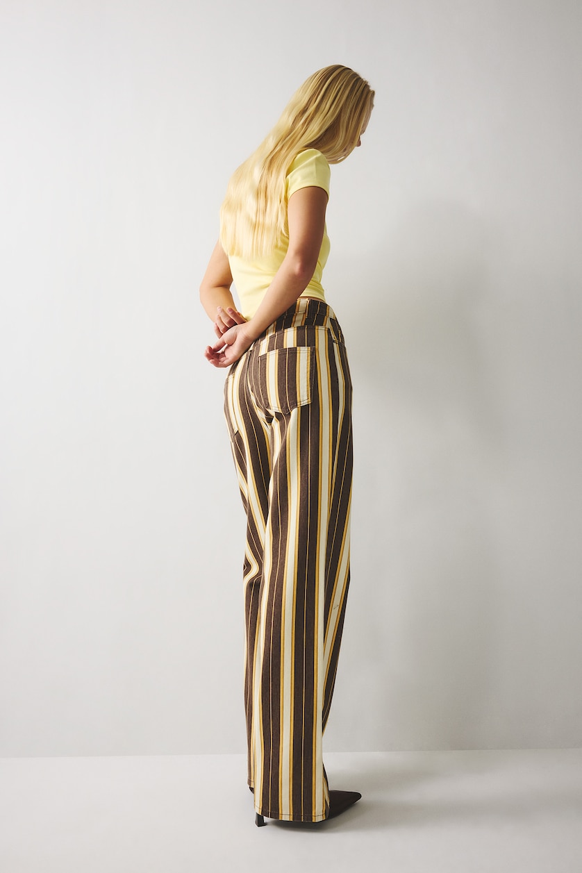 Woman Beige Normal Waist Straight Fit Trousers