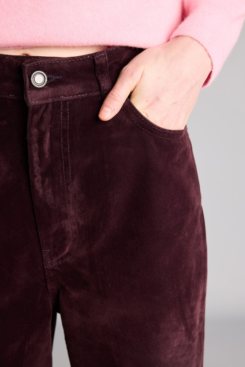 Kadın Bordo Straight Gabardın Pantolon