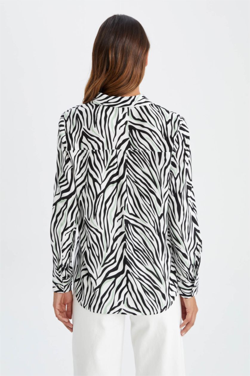 Woman White Regular Fit Long Sleeve Shirt