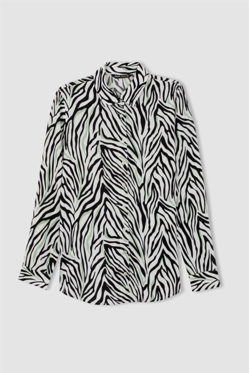 Woman White Regular Fit Long Sleeve Shirt