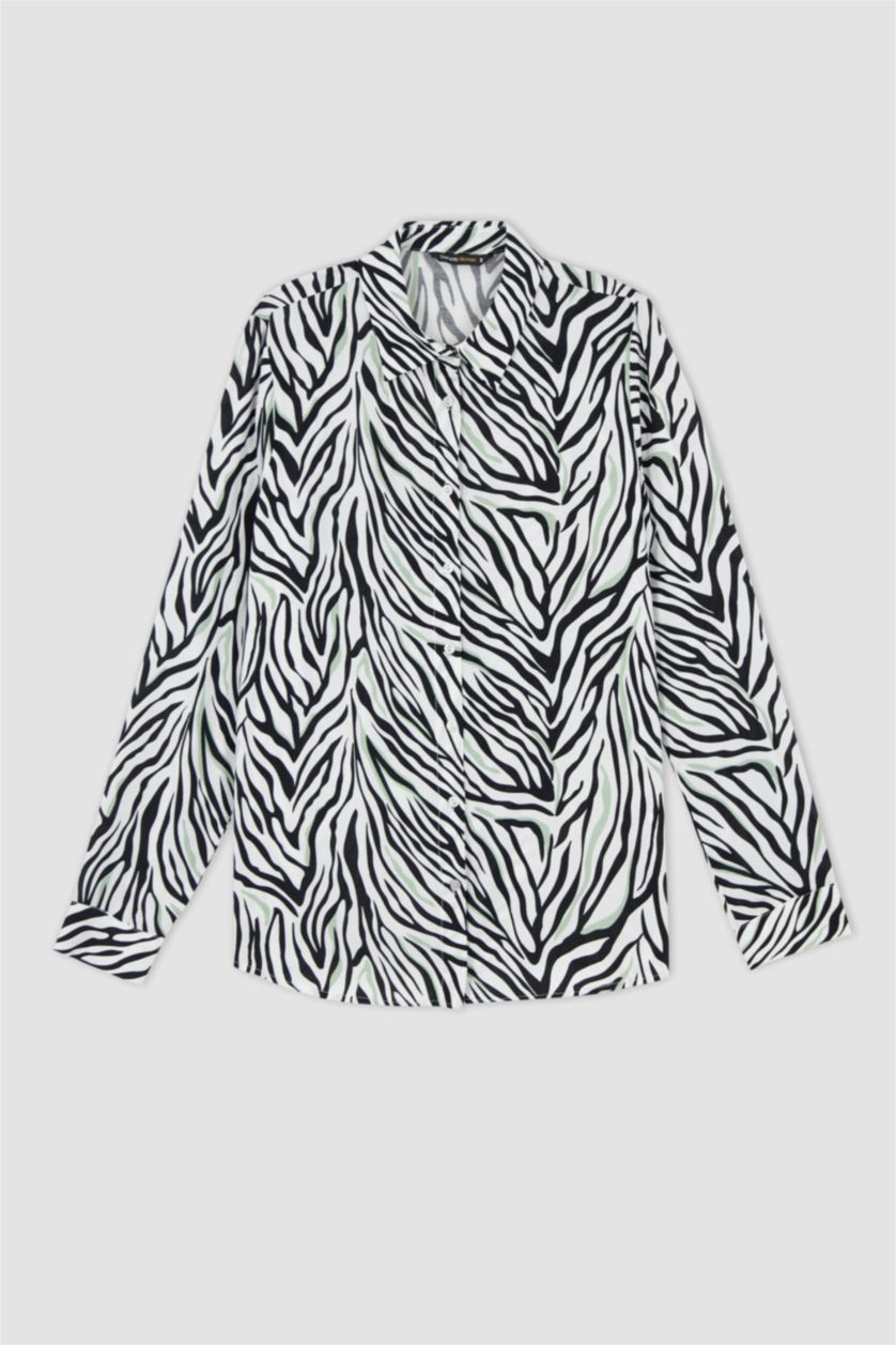 Woman White Regular Fit Long Sleeve Shirt