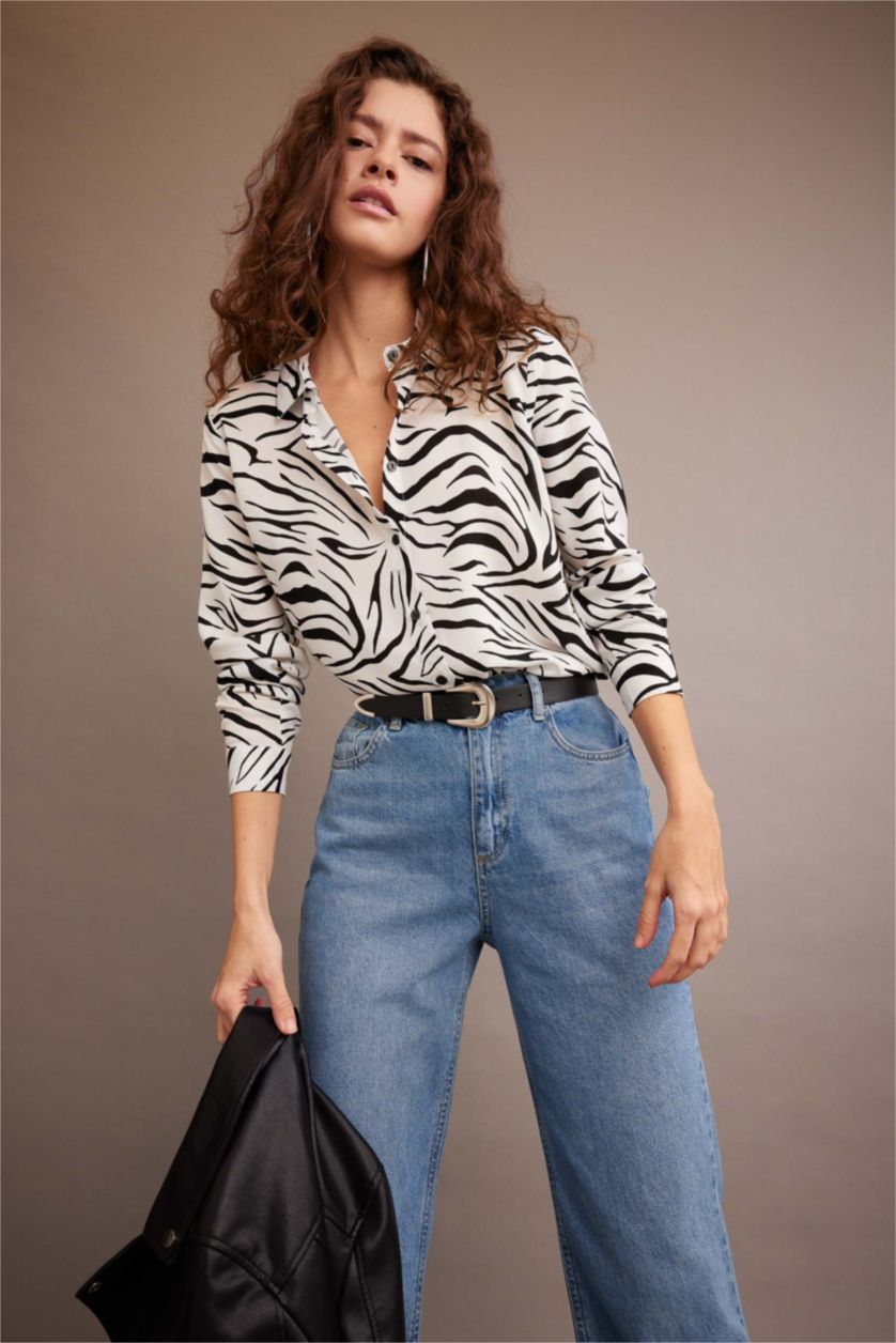 Woman Ecru Regular Fit Long Sleeve Shirt