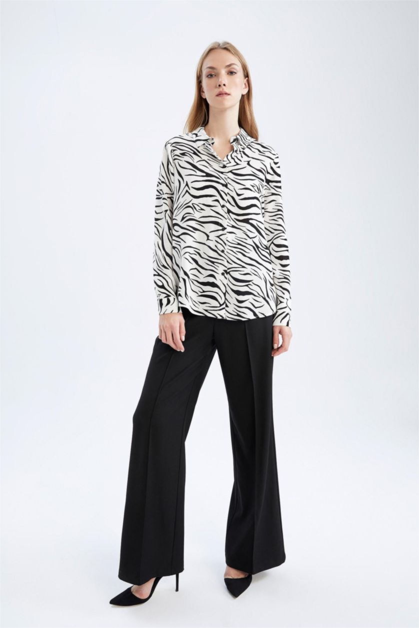 Woman Ecru Regular Fit Long Sleeve Shirt