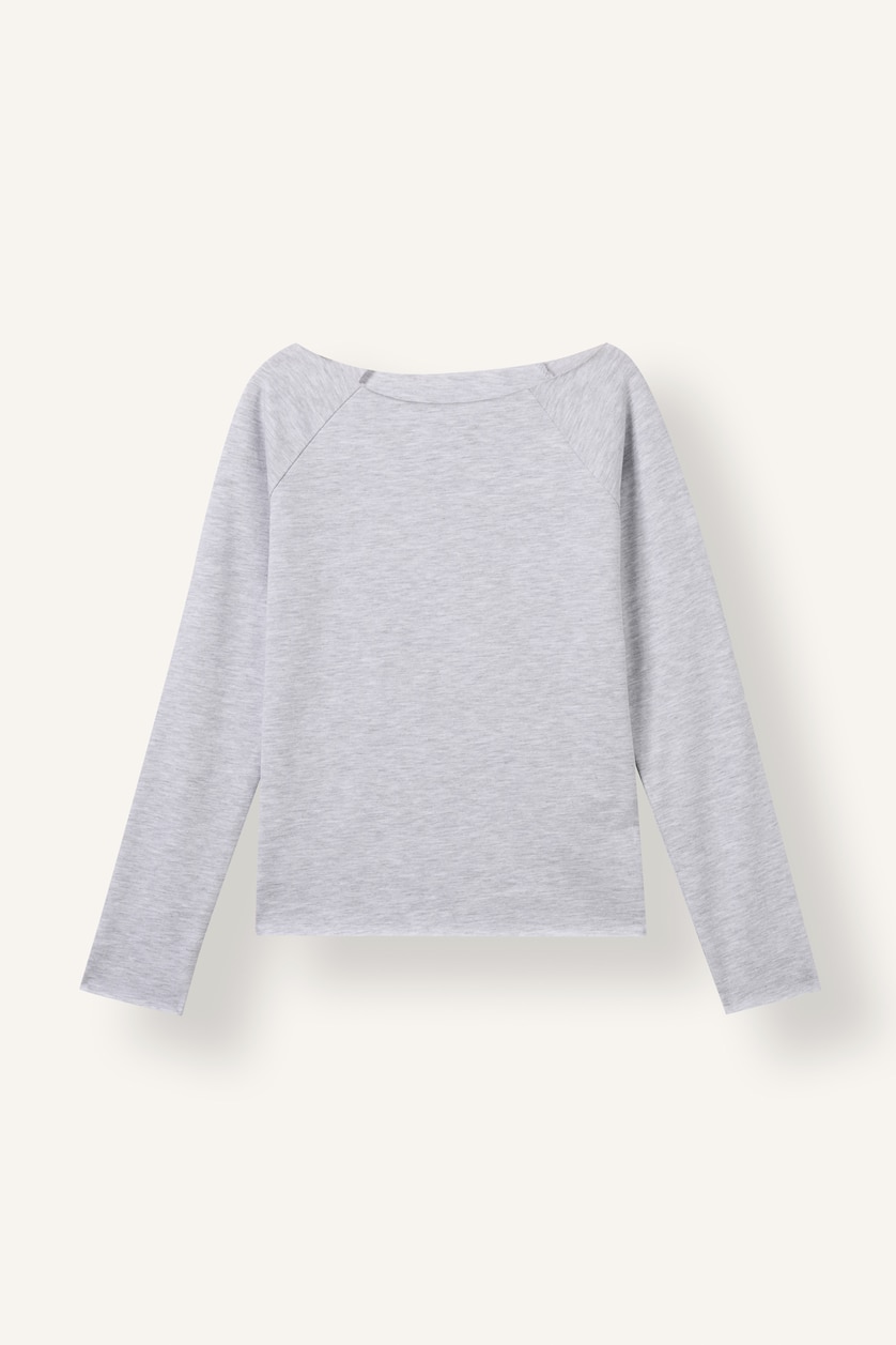 Young Girls - Teen Girls Light Grey Melange Woman Slim Fit Long Sleeve T-Shirt