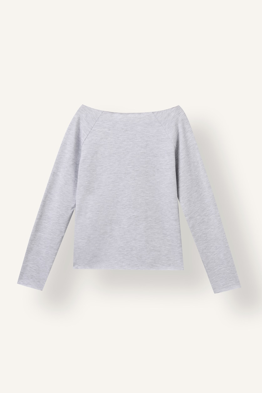 Young Girls - Teen Girls Light Grey Melange Woman Slim Fit Long Sleeve T-Shirt