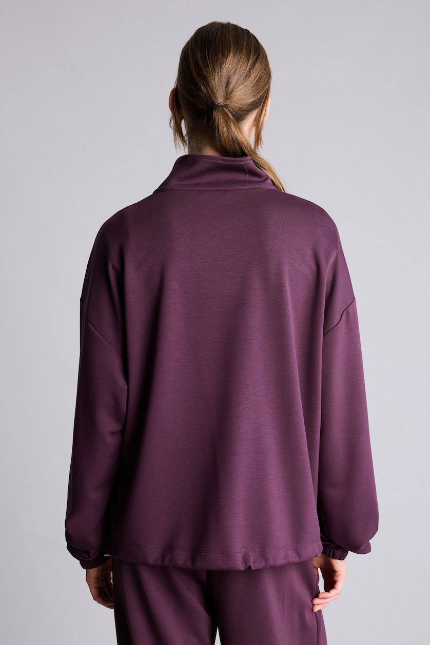 Women Dark Purple Balloon Fit Sweatshirt