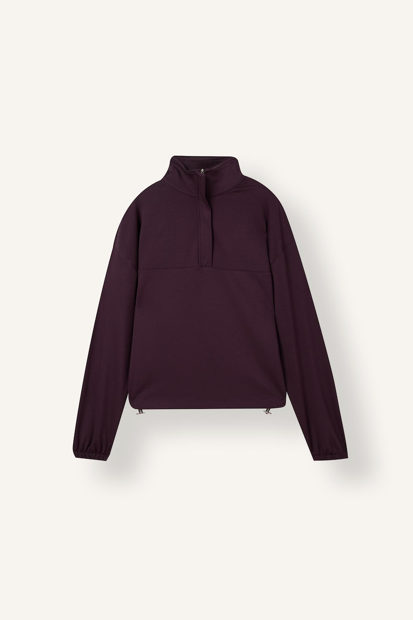 Women Dark Purple Balloon Fit Sweatshirt