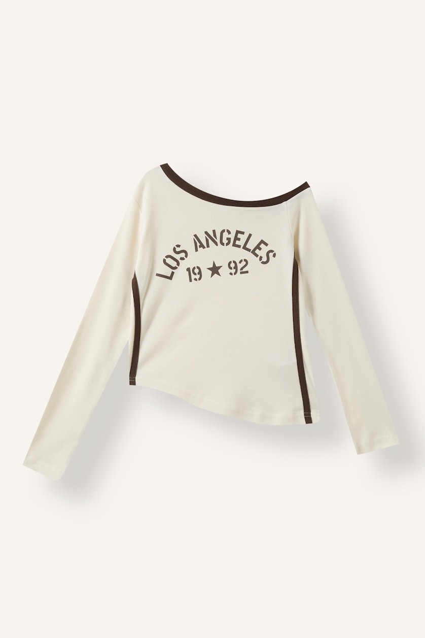 Young Girls - Teen Girls Ecru Fashion Fit Long Sleeve T-Shirt