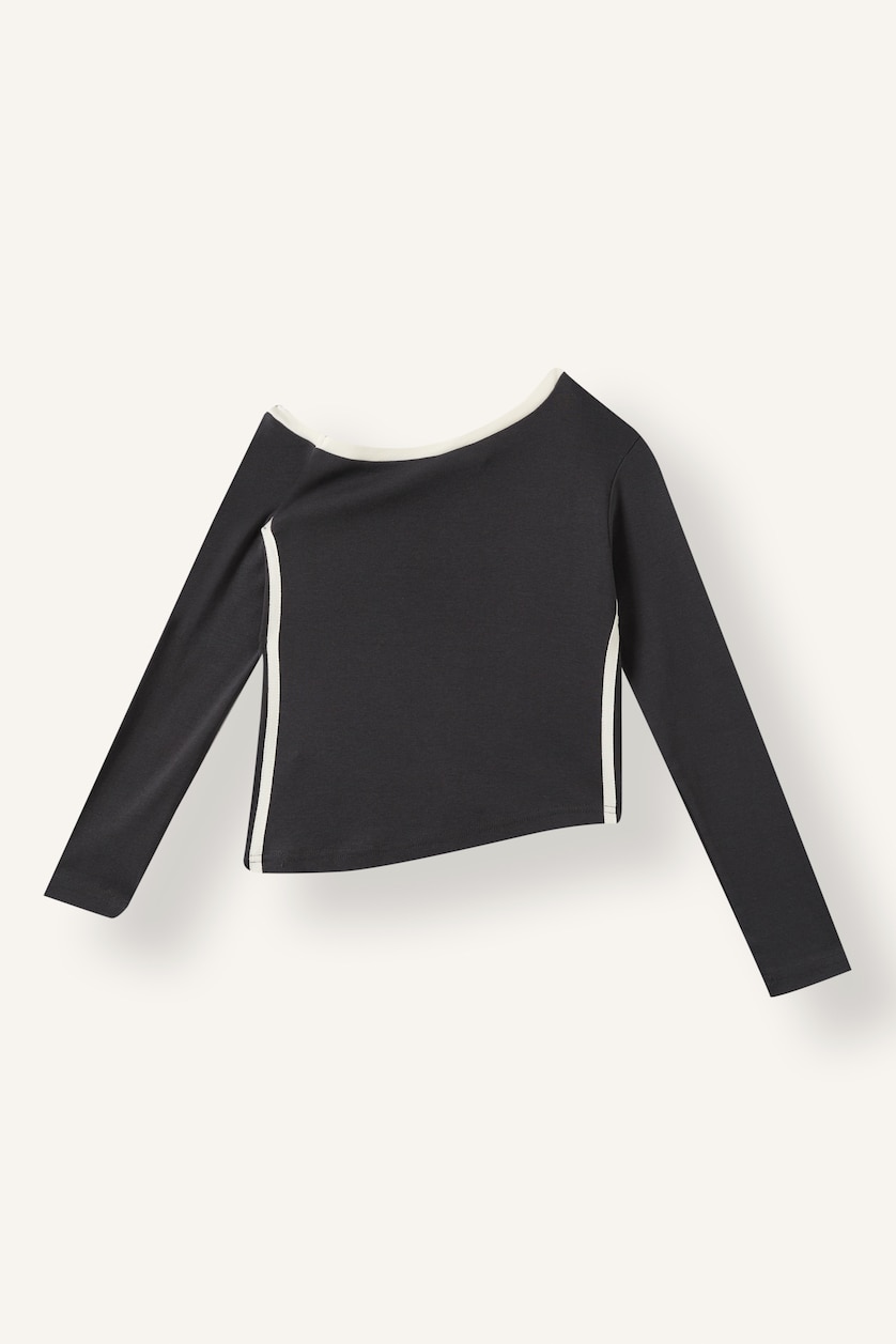Young Girls - Teen Girls Anthracite Fashion Fit Slogan Long Sleeve T-Shirt