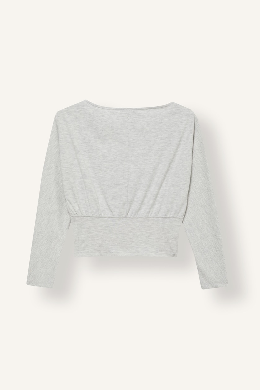 Young Girls - Teen Girls Light Grey Melange Woman Fashion Fit Slogan Long Sleeve T-Shirt