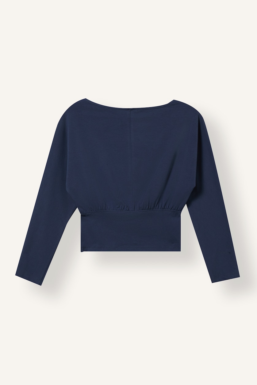 Young Girls - Teen Girls NAVY Unisex Fashion Fit Slogan Long Sleeve T-Shirt