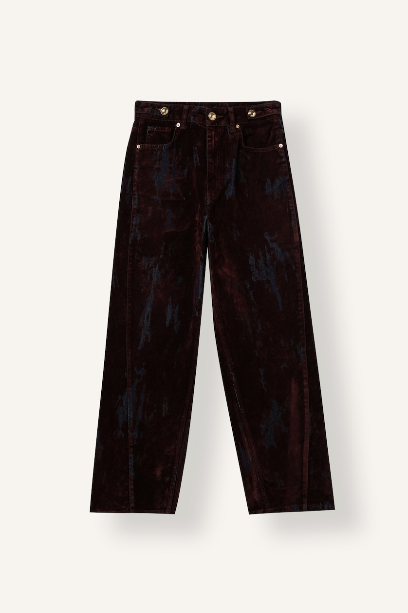 Kadın Kahve Barrel Fit Yüksek Bel Jean