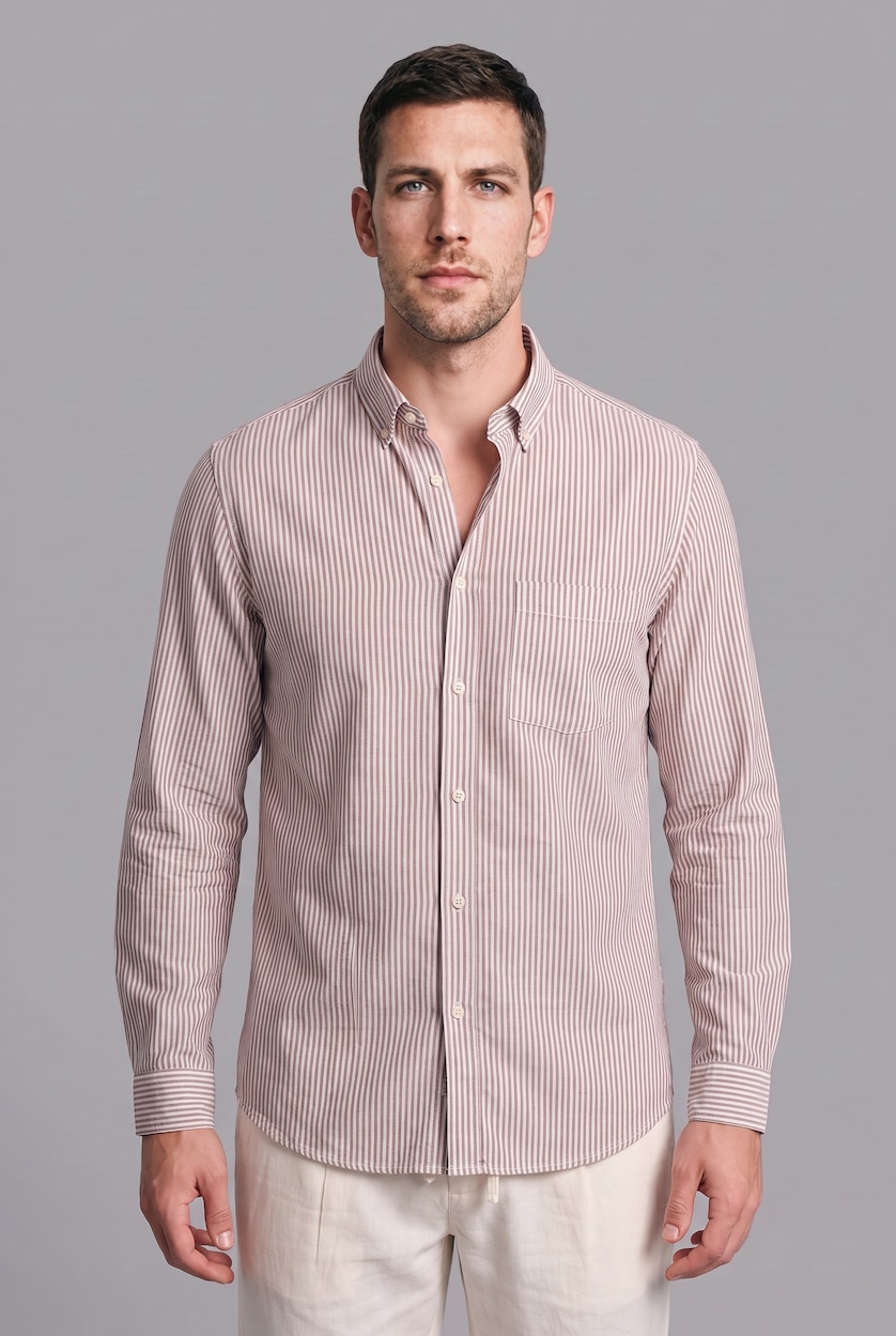 MAN Brown Regular Fit Cotton Long Sleeve Shirt