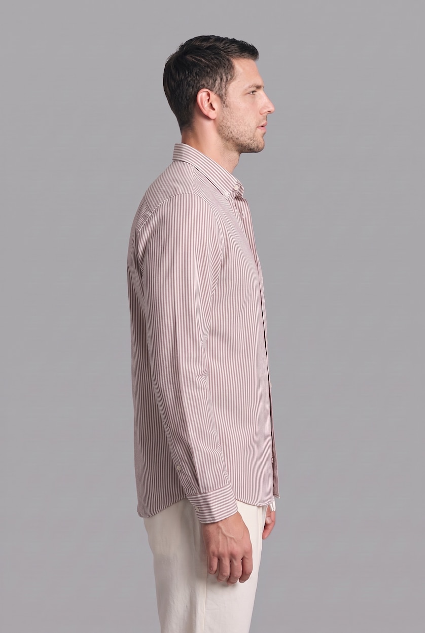 MAN Brown Regular Fit Cotton Long Sleeve Shirt