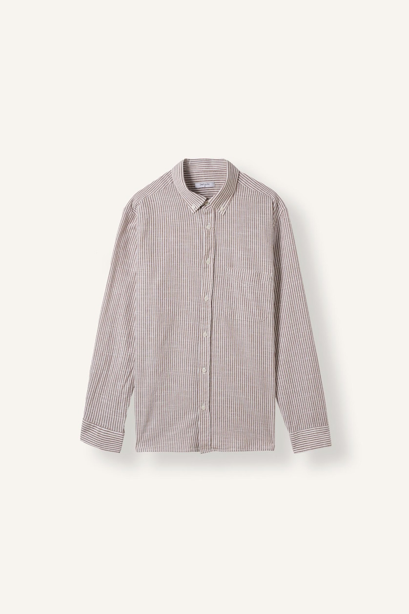 MAN Brown Regular Fit Cotton Long Sleeve Shirt