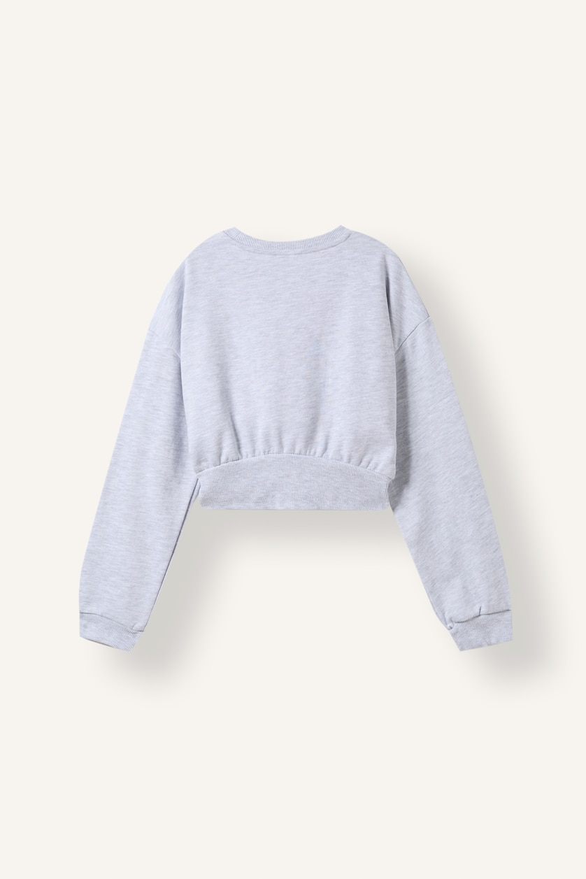 Young Girls - Teen Girls Light Grey Melange Slim Fit Sweatshirt