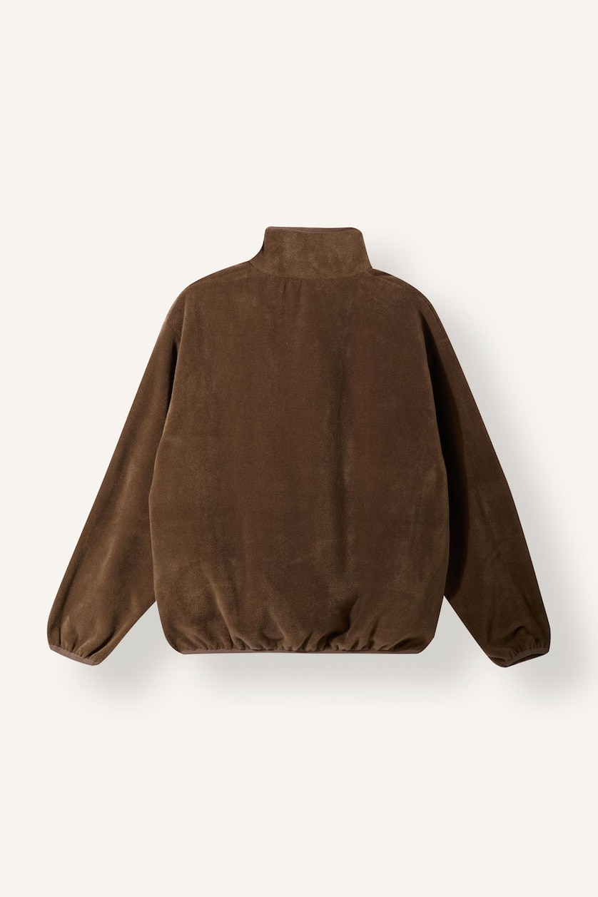 Erkek Çocuk - Genç Erkek Camel Oversize Çıtçıtlı Polar Basic Sweatshirt Erkek Çocuk