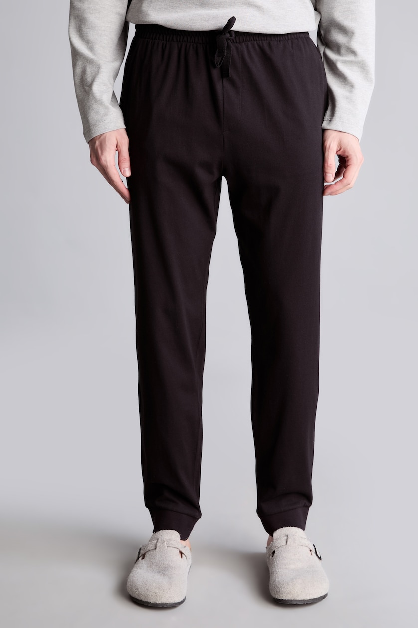 Men Black Regular Fit Knitted Bottoms
