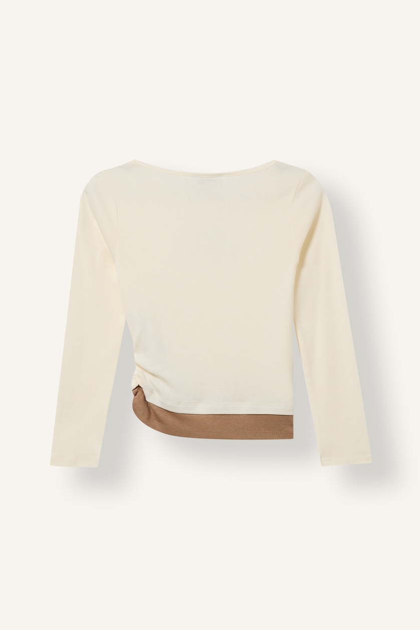 Young Girls - Teen Girls Ecru Woman Fashion Fit Slogan Long Sleeve T-Shirt