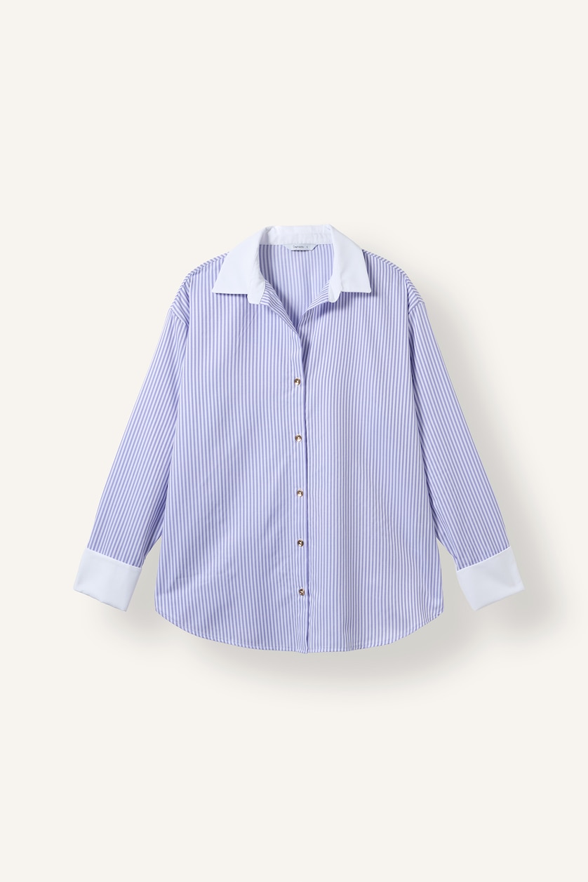 Woman Lilac Oversize Fit Poplin Long Sleeve Shirt