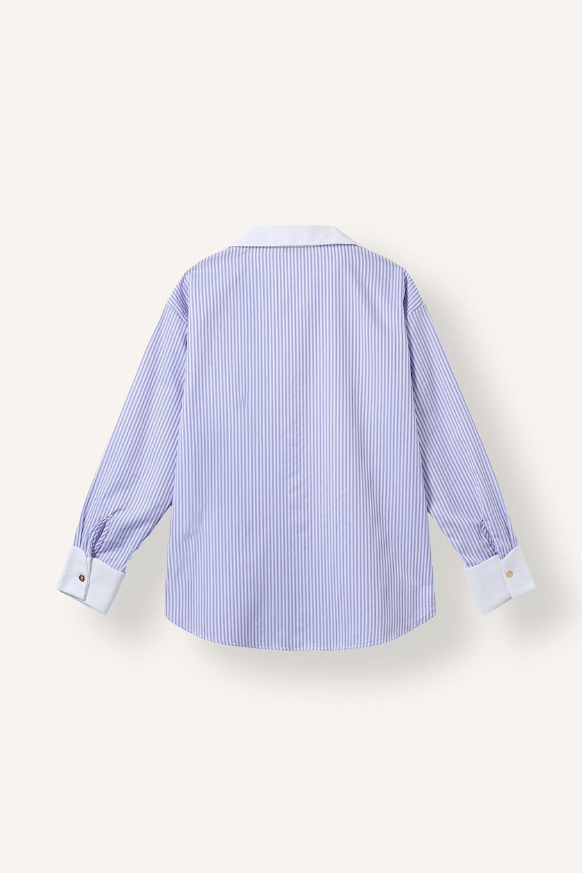 Woman Lilac Oversize Fit Poplin Long Sleeve Shirt