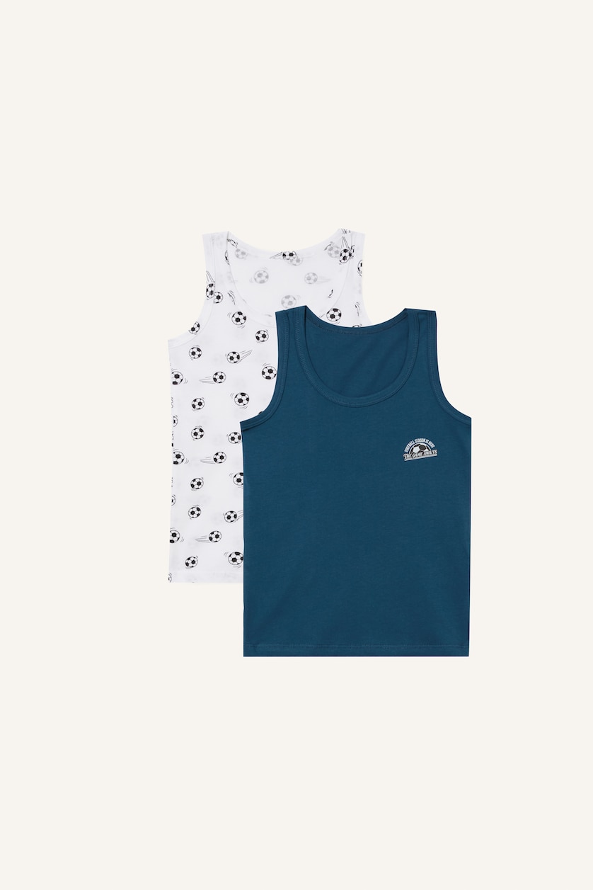 Young Boys - Teen Boys Light Blue Boy 2 piece Regular Fit Ribana Tank Top