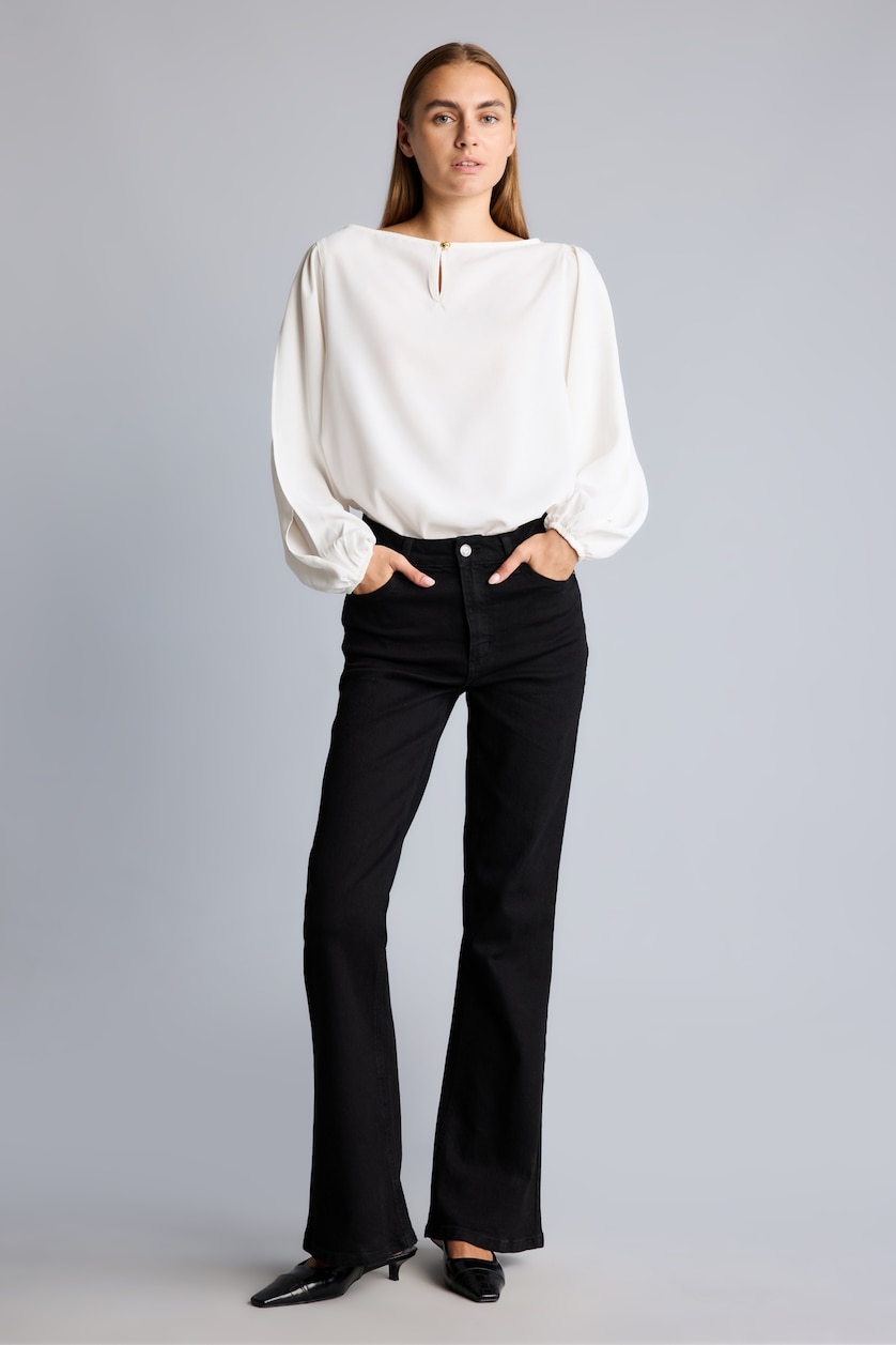 Women White Oversize Fit Crepe