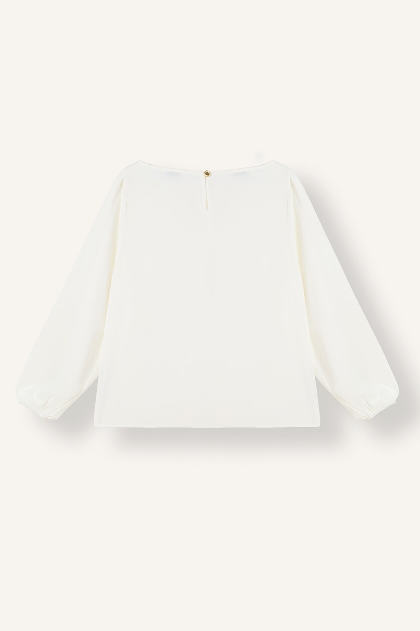Women White Oversize Fit Crepe