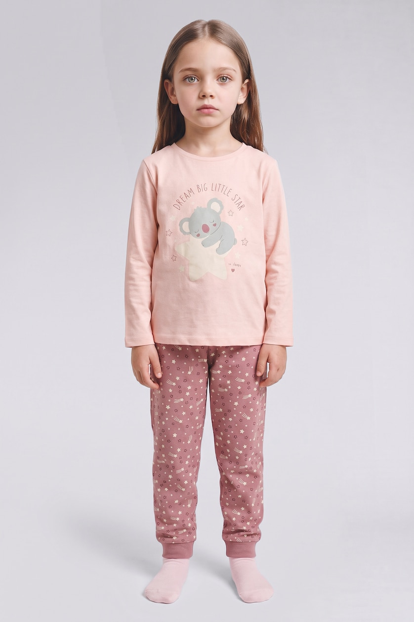 Baby Girl Pink سيت بجامة بناتي - قطعتين