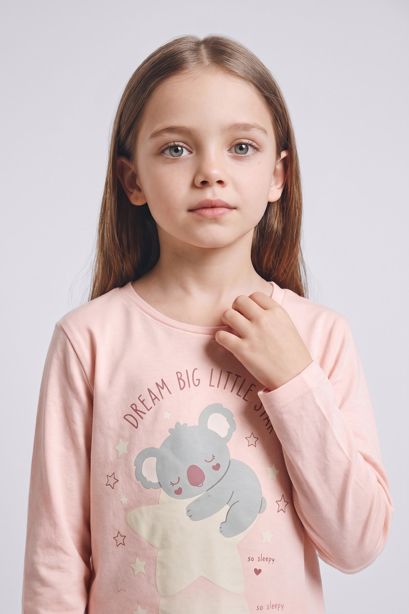 Baby Girl Pink سيت بجامة بناتي - قطعتين