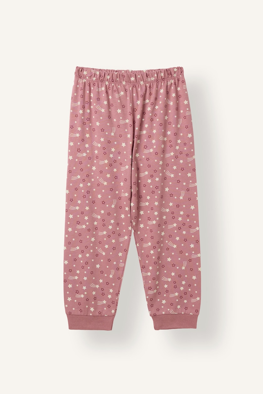 Baby Girls Pink Woman 2 piece Regular Fit Crew Neck Animal Knitted Pyjamas