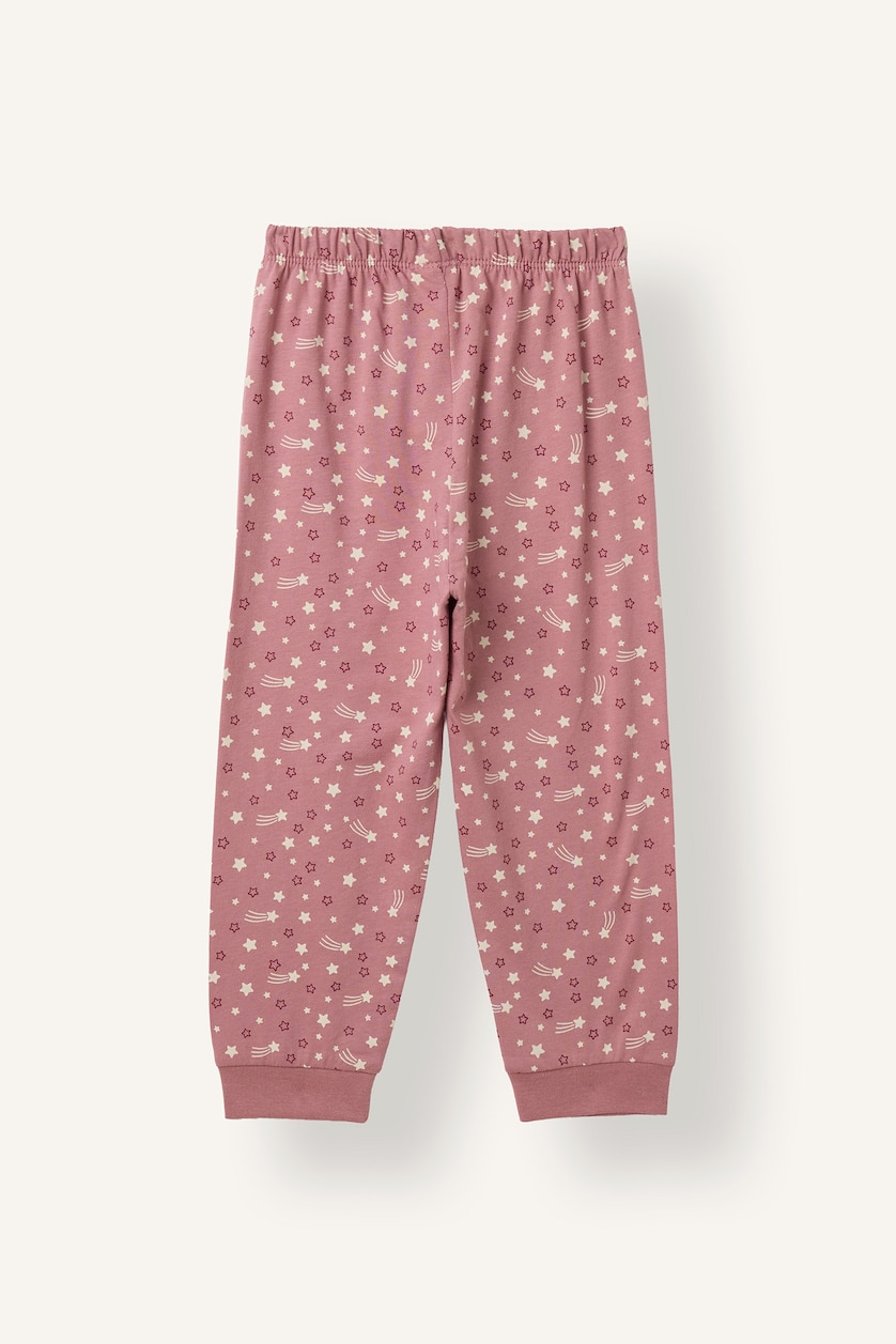 Baby Girls Pink Woman 2 piece Regular Fit Crew Neck Animal Knitted Pyjamas