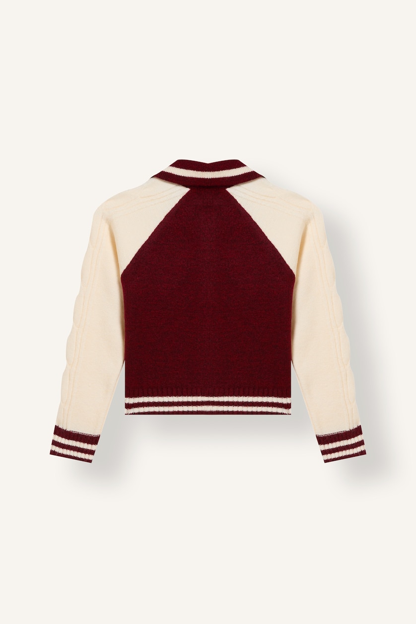 Young Girls - Teen Girls Red Woman Regular Fit Shirt Collar Cardigan