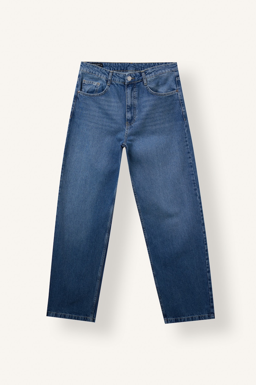 Men Blue Normal Waist Relax Fit Trousers