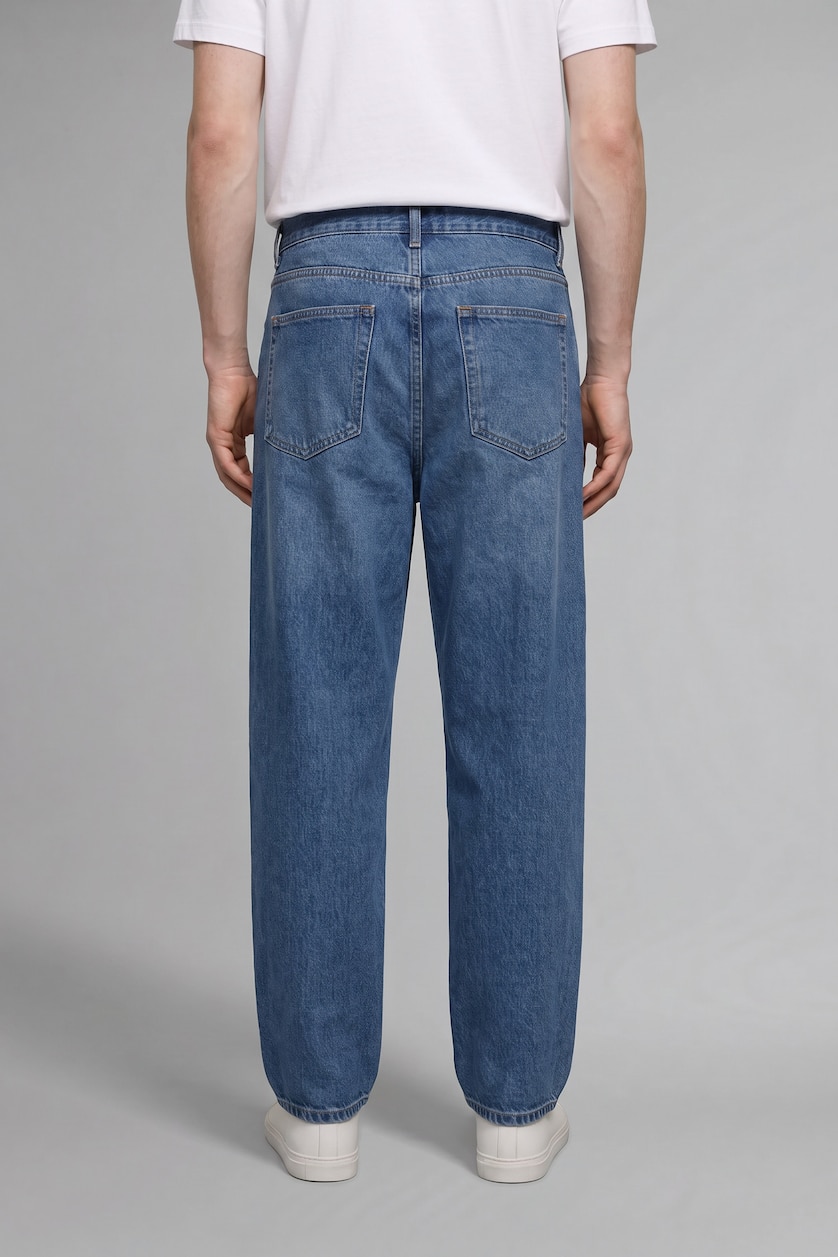 MAN Blue Normal Waist Relax Fit Trousers