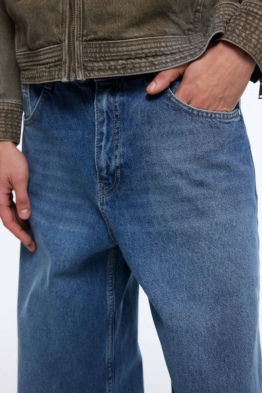 Мужчины Голубрй Джинсы Relaxed Fit