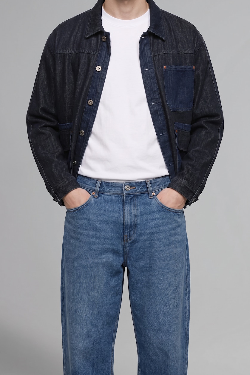 MAN Blue Normal Waist Relax Fit Trousers